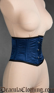 Blue Satin Laceless Corset