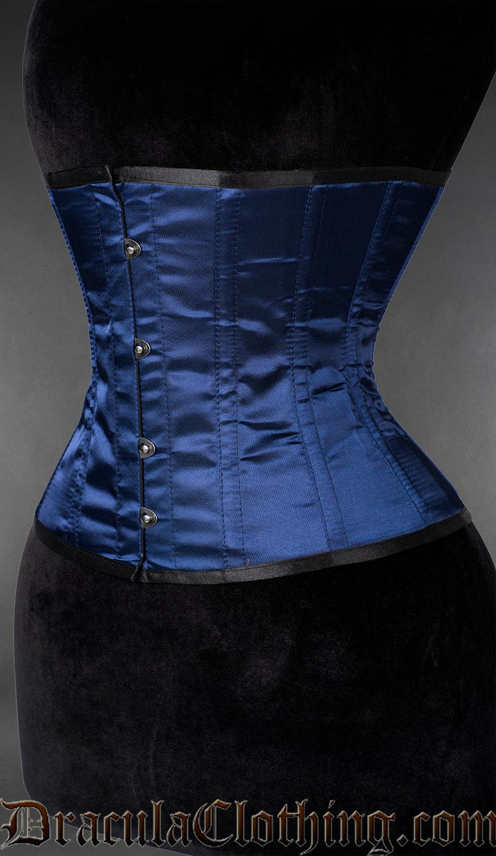 Blue Satin Waspie Corset