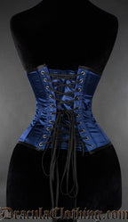 Blue Satin Waspie Corset