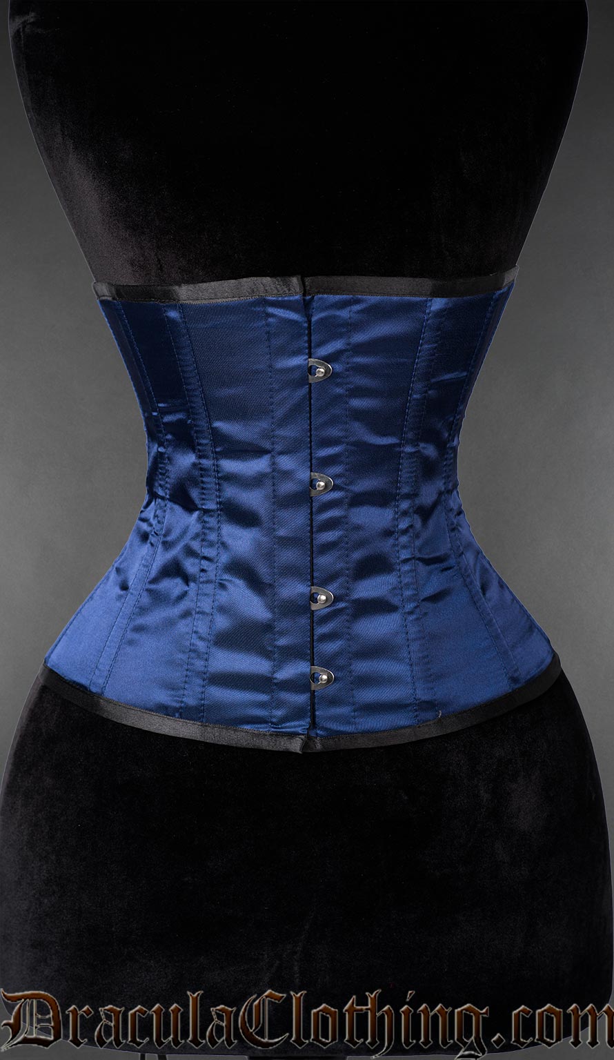 Blue Satin Waspie Corset