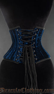 Blue Velvet Double Boned Waist Cincher