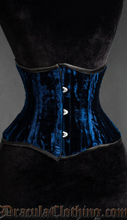 Blue Velvet Double Boned Waist Cincher