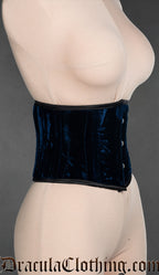 Blue Velvet Laceless Corset