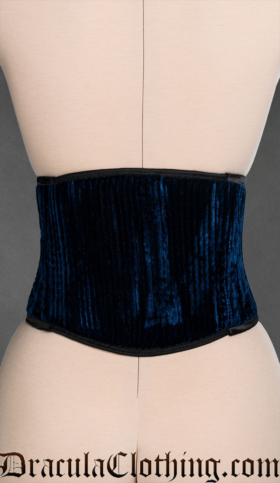 Blue Velvet Laceless Corset