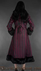 Bordeaux Striped Winter Coat