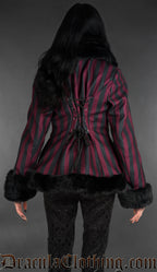 Bordeaux Striped Winter Jacket