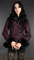 Bordeaux Striped Winter Jacket