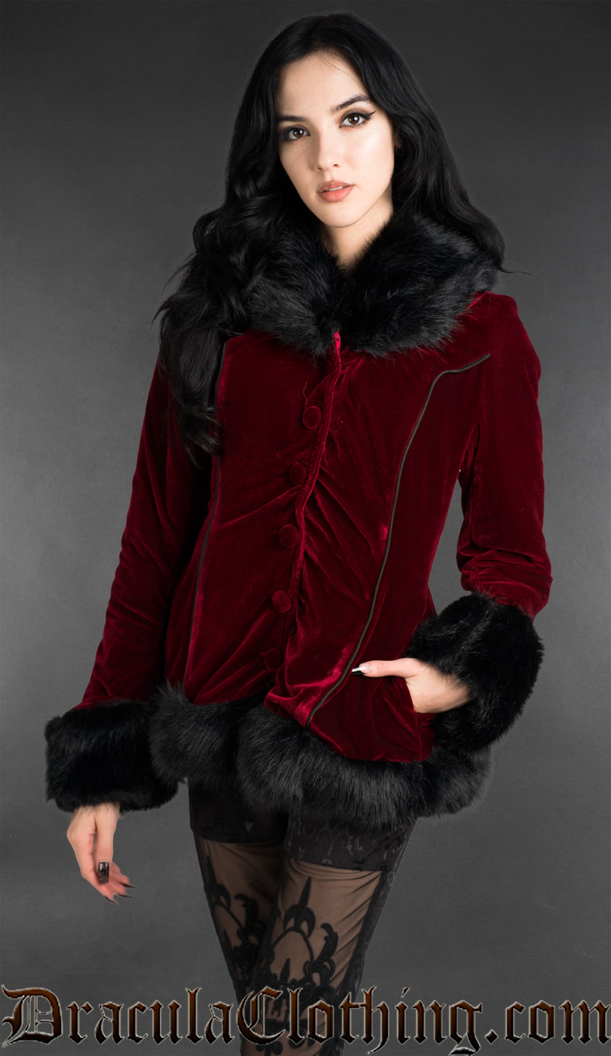 Bordeaux Velvet Fall Jacket