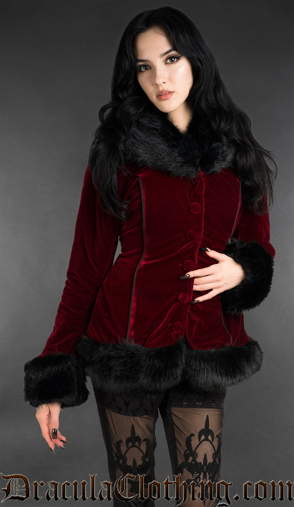 Bordeaux Velvet Fall Jacket