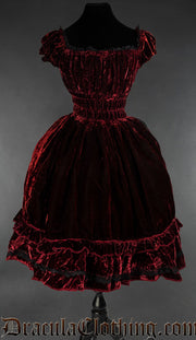 Bordeaux Velvet Gothabilly Dress