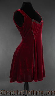 Bordeaux Velvet Pocket Dress