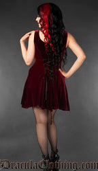 Bordeaux Velvet Pocket Dress