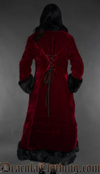 Bordeaux Velvet Puffer Winter Coat