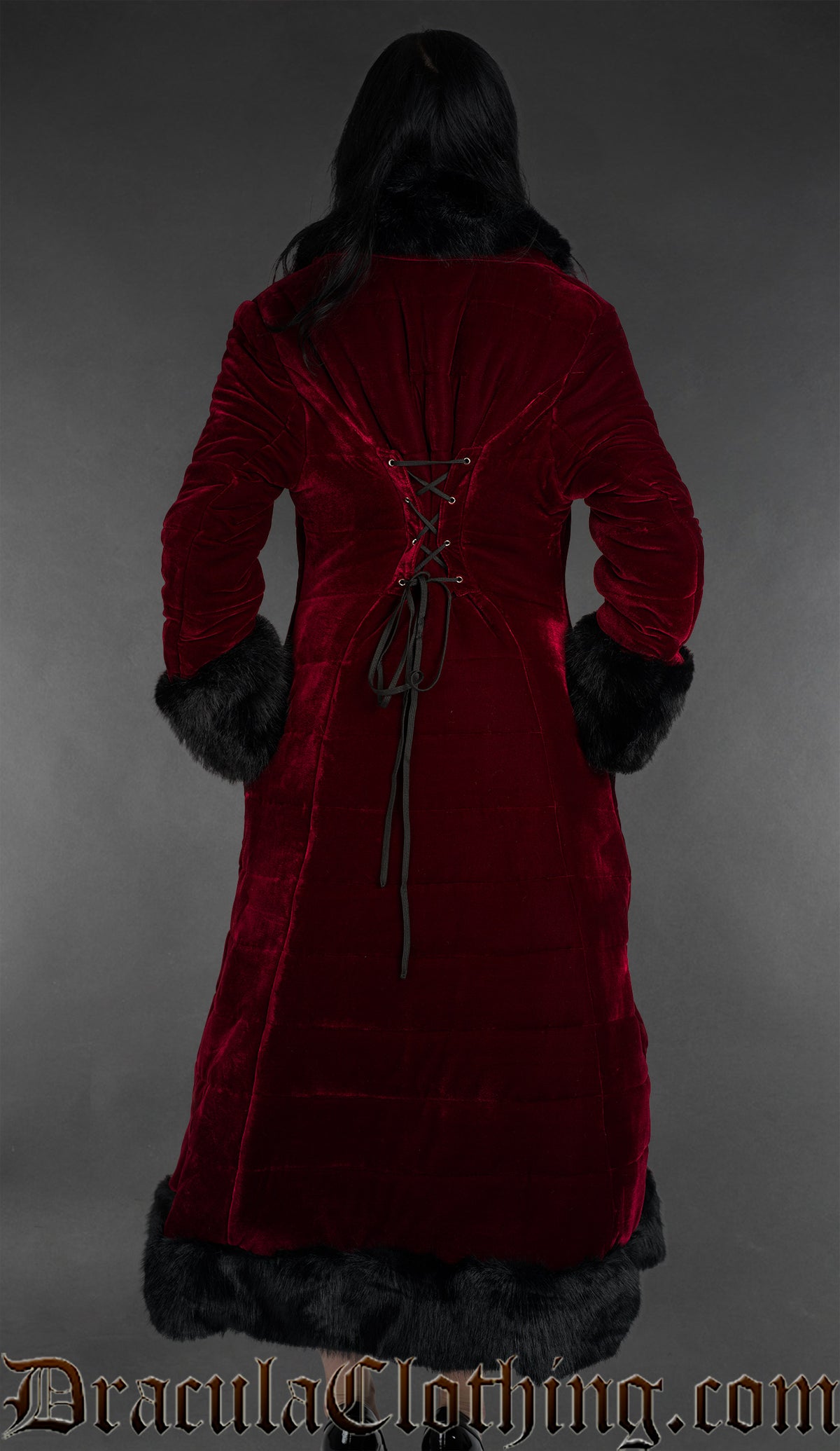 Bordeaux Velvet Puffer Winter Coat