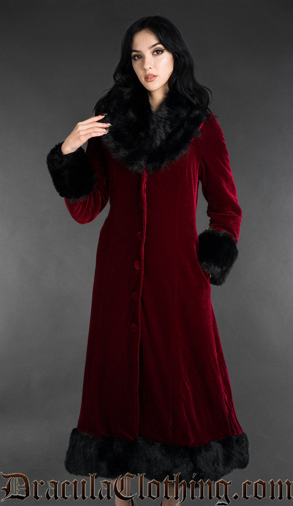 Bordeaux Velvet Fall Coat