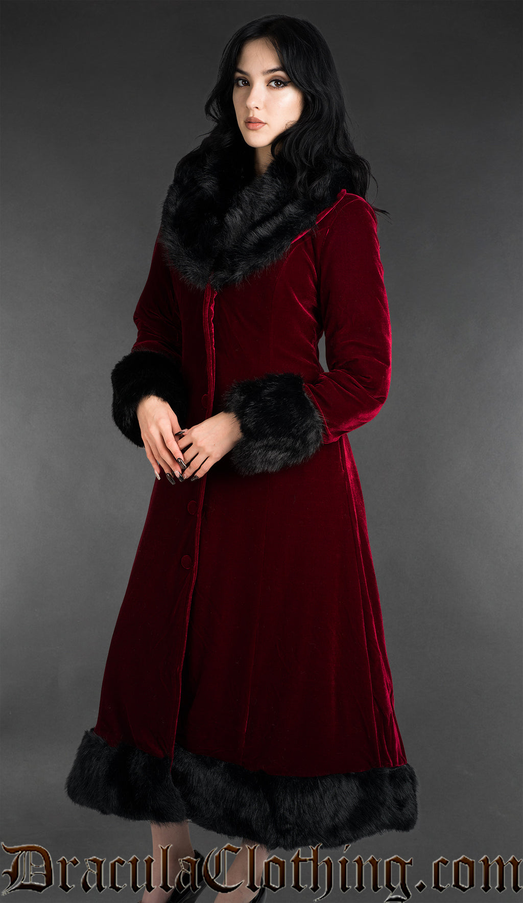 Bordeaux Velvet Fall Coat