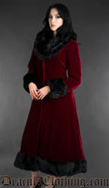Bordeaux Velvet Fall Coat