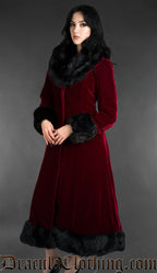 Bordeaux Velvet Fall Coat