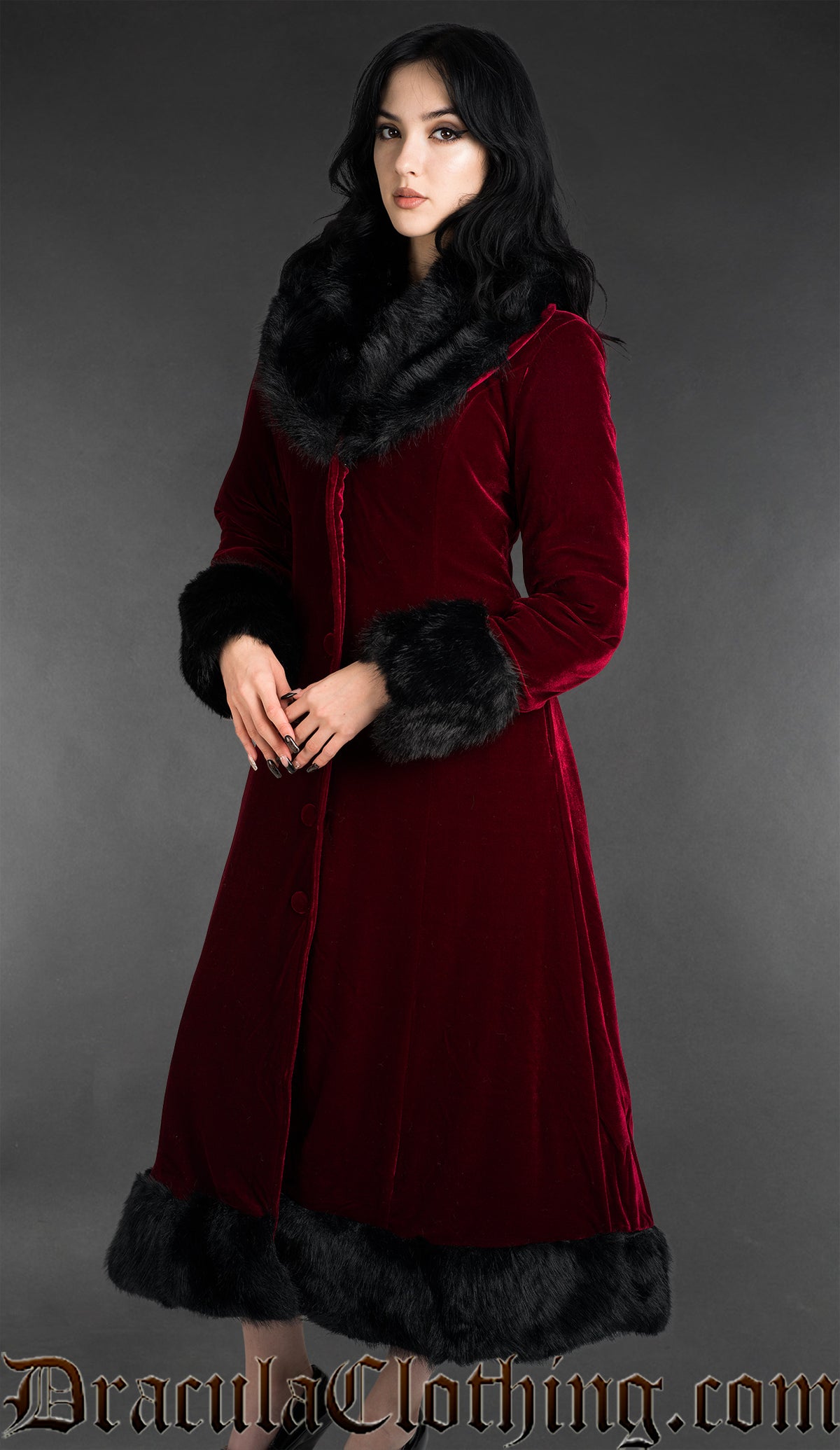 Bordeaux Velvet Fall Coat