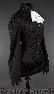 Brocade Jabot Blouse