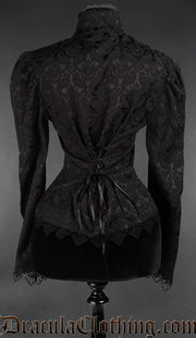 Brocade Jabot Blouse