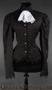 Brocade Jabot Blouse