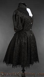 Brocade Jabot Shirtdress