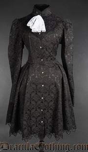 Brocade Jabot Shirtdress