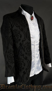 Black Brocade Nehru Jacket