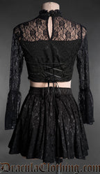 Lace Sleeve Gothic Crop Top