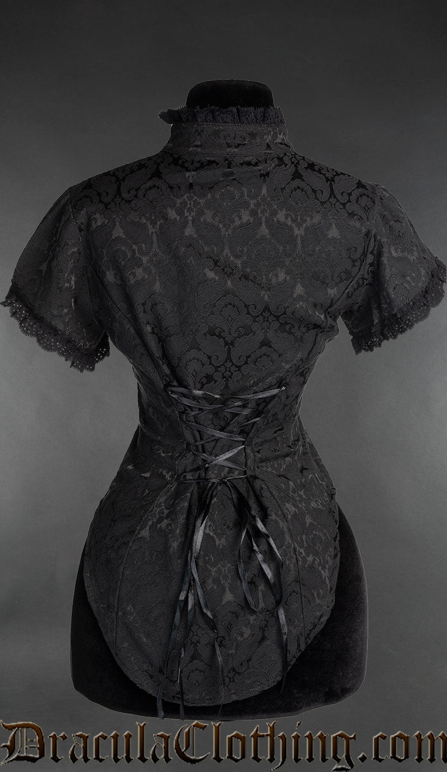 Brocade Short Sleeved Lace Blouse