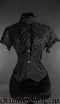 Brocade Short Sleeved Lace Blouse