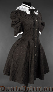 Brocade Short Sleeved Victorian Shirtdress