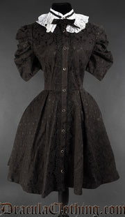 Brocade Short Sleeved Victorian Shirtdress