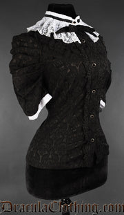 Brocade Victorian Short Sleeve Blouse