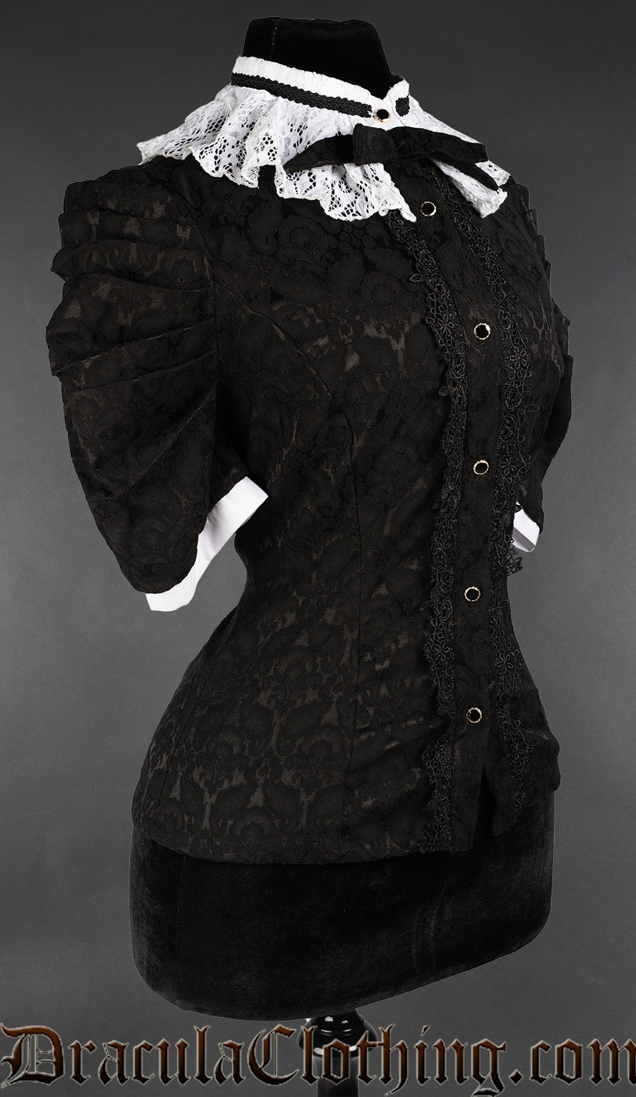 Brocade Victorian Short Sleeve Blouse