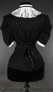 Brocade Victorian Short Sleeve Blouse