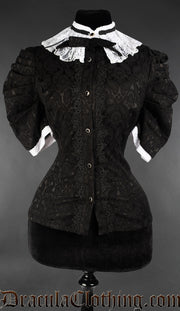 Brocade Victorian Short Sleeve Blouse