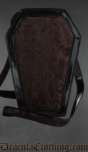 Brown Brocade Coffin Bag