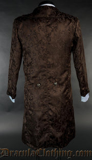 Brown Brocade Elegant Tailcoat 