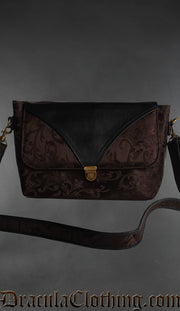 Brown Brocade Shoulder Bag