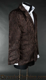 Brown Brocade Suit Jacket