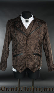 Brown Brocade Tesla Jacket