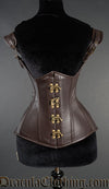 BROWN FAUX LEATHER PRINCESS CORSET