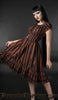 Brown Striped Gothabilly Dress