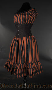 Brown Striped Gothabilly Dress