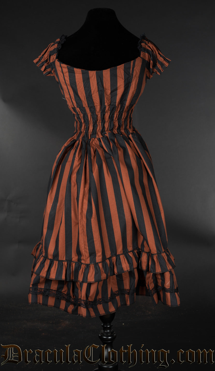 Brown Striped Gothabilly Dress Brown Striped Gothabilly Dress