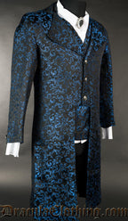 Blue Brocade Elegant Tailcoat