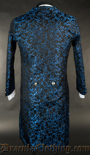 Blue Brocade Elegant Tailcoat