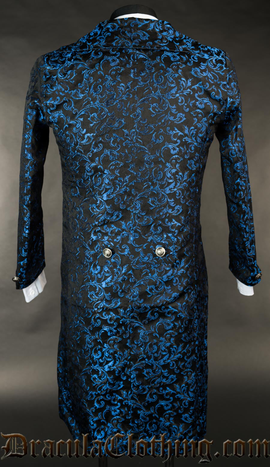Blue Brocade Elegant Tailcoat